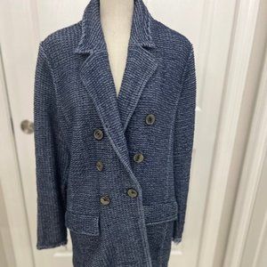 Chico's Blue Tweed jacket with 2 pockets